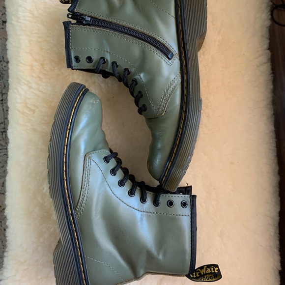 Olive Green Youth Doc Martens Booth - Picture 5 of 7